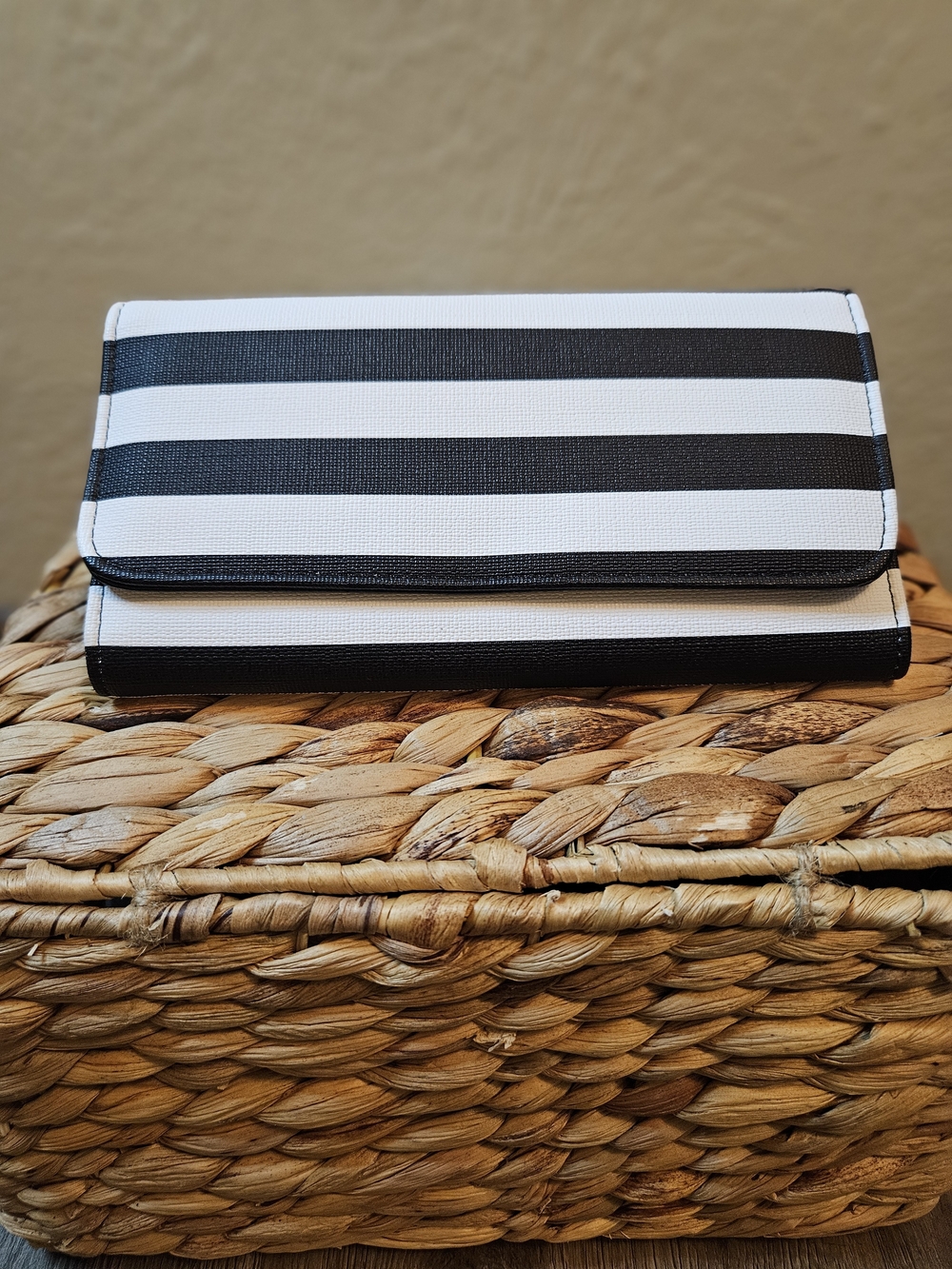 KUT from The Kloth Striped Black and White Wallet